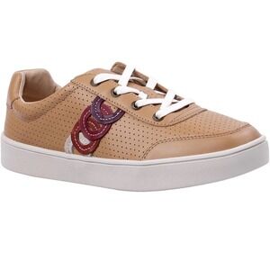 Spenco Womens Leather Orthotic Sneakers Tan Brown Perforated Lace Up‎ Size 7 B